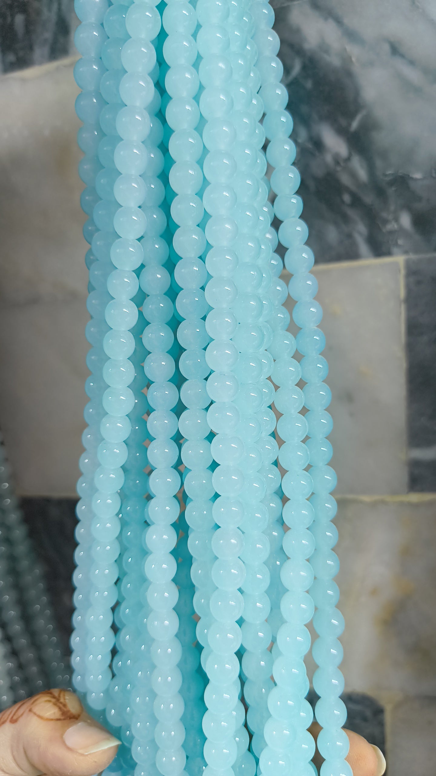 (8mm) High Quality Marble Glass Beads (32+ Colors)