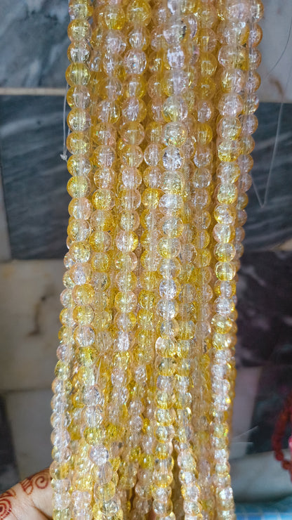 (8mm) High Quality Cracked Glass Beads (24+ Colors)
