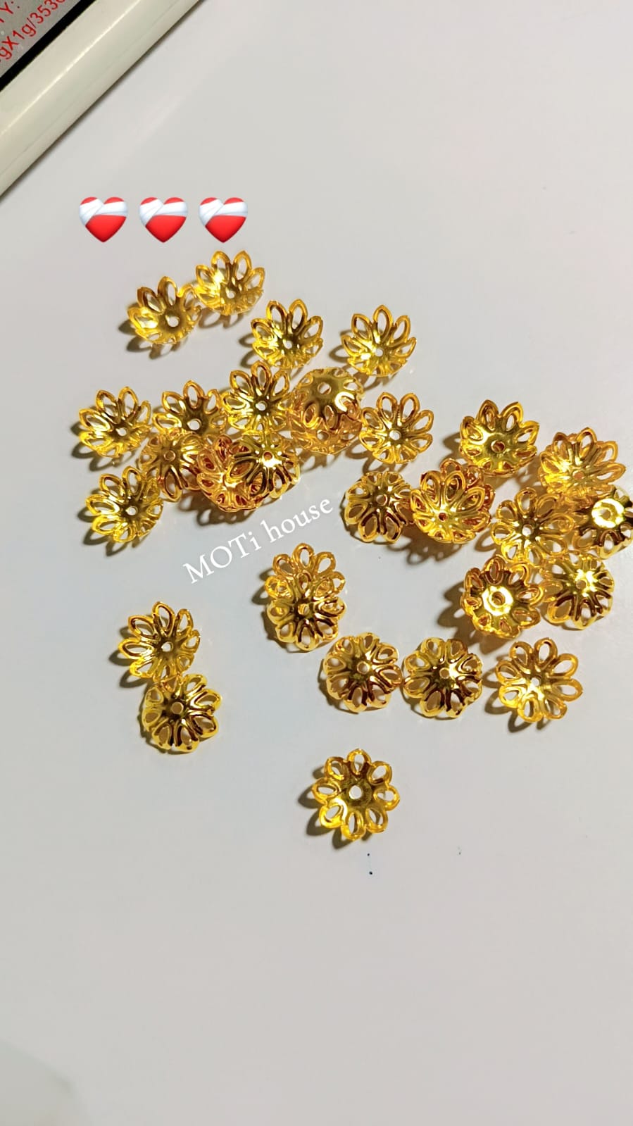 20pcs Golden Metal Jhumkii Caps