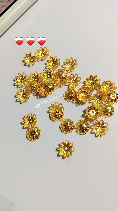 20pcs Golden Metal Jhumkii Caps
