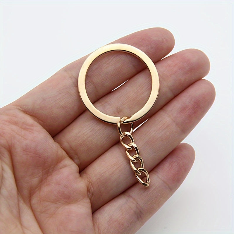 5pcs Metal Keychains with Split Ring Link (Silver/Golden Color) Pendants Holder Rings DIY Key Chains Jewelry Making
