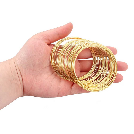 12 Loops Jewelry Beading Wire Memory Wire (Silver/Gold) Cuff Bangle Bracelet for DIY Jewelry Making Supplies