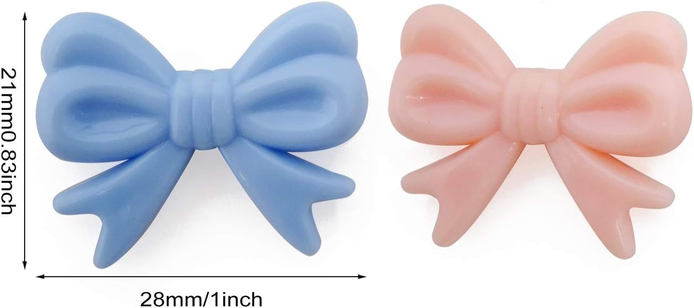 10pcs Colorful Beautiful Acrylic Bow Beads for Jewelry Making or DIY Crafts
