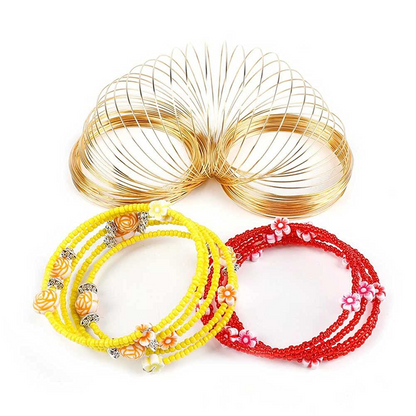 12 Loops Jewelry Beading Wire Memory Wire (Silver/Gold) Cuff Bangle Bracelet for DIY Jewelry Making Supplies