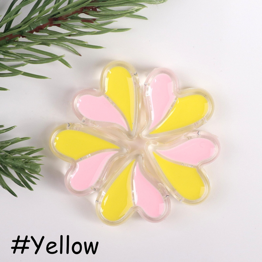 10pcs Colorful Acrylic Double color Heart Shaped beads (24mm)