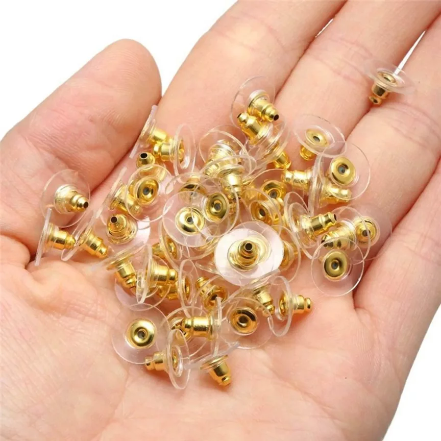 20pcs Earring Backs with Pads, Gold Plated Earring Stopper, Disc Earring Stopper