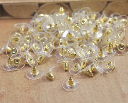 20pcs Earring Backs with Pads, Gold Plated Earring Stopper, Disc Earring Stopper