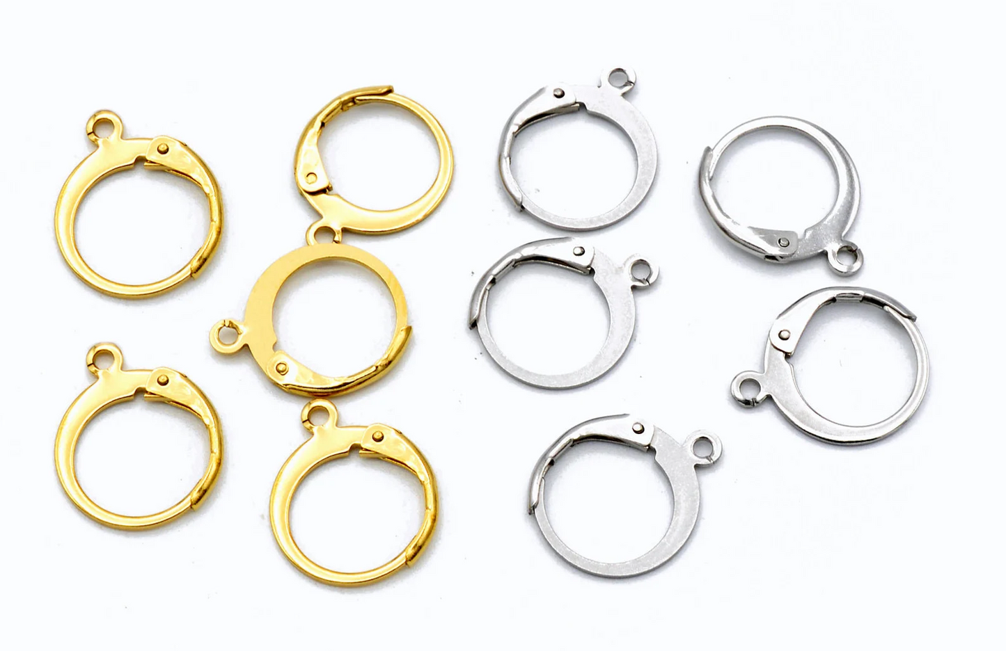 20pcs Lever Back Earring Hooks Stainless Steel (Gold/Silver) | Ear Wali