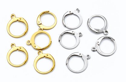 20pcs Lever Back Earring Hooks Stainless Steel (Gold/Silver) | Ear Wali