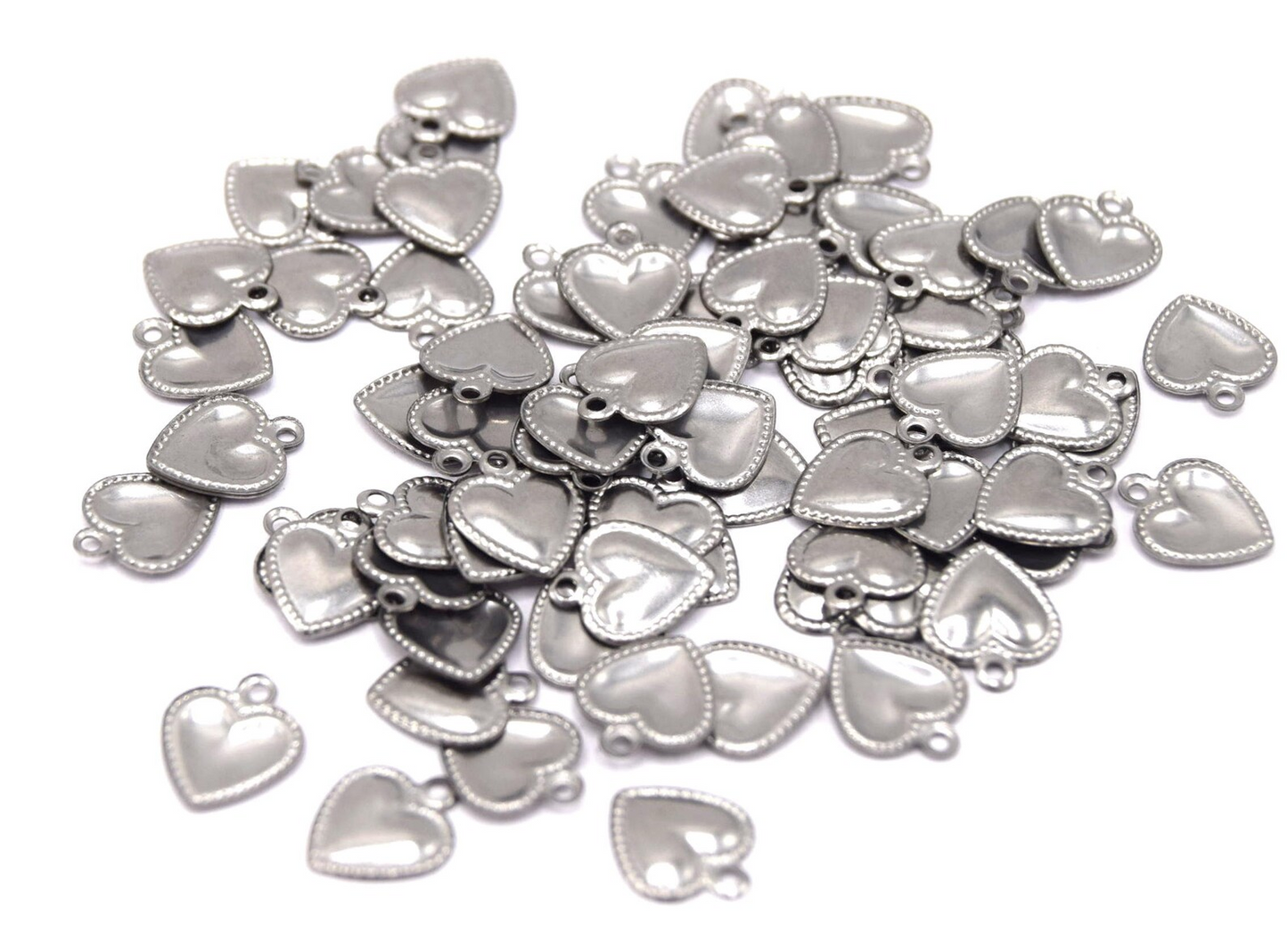 40pcs Mini Small hearts (Gold/Silver), Hearts Shape Charms