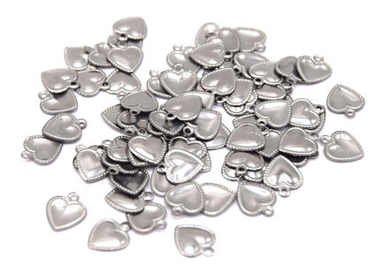 40pcs Mini Small hearts (Gold/Silver), Hearts Shape Charms