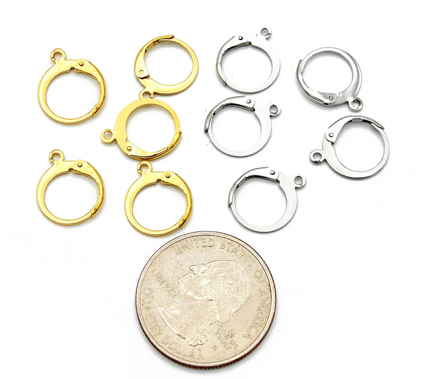 20pcs Lever Back Earring Hooks Stainless Steel (Gold/Silver) | Ear Wali