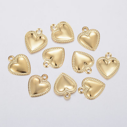 40pcs Mini Small hearts (Gold/Silver), Hearts Shape Charms