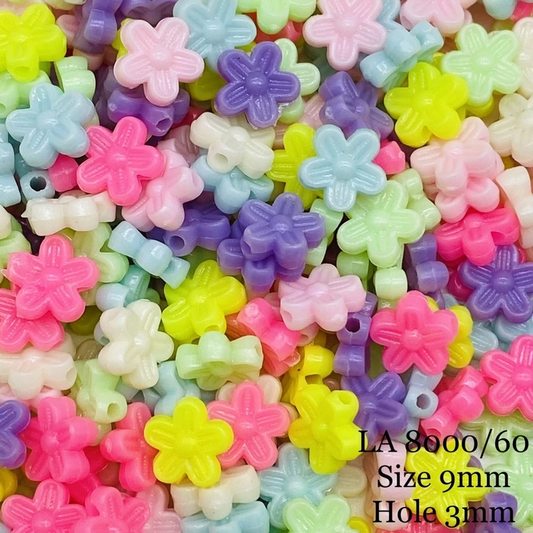 20pcs Colorful Acrylic Flower Beads