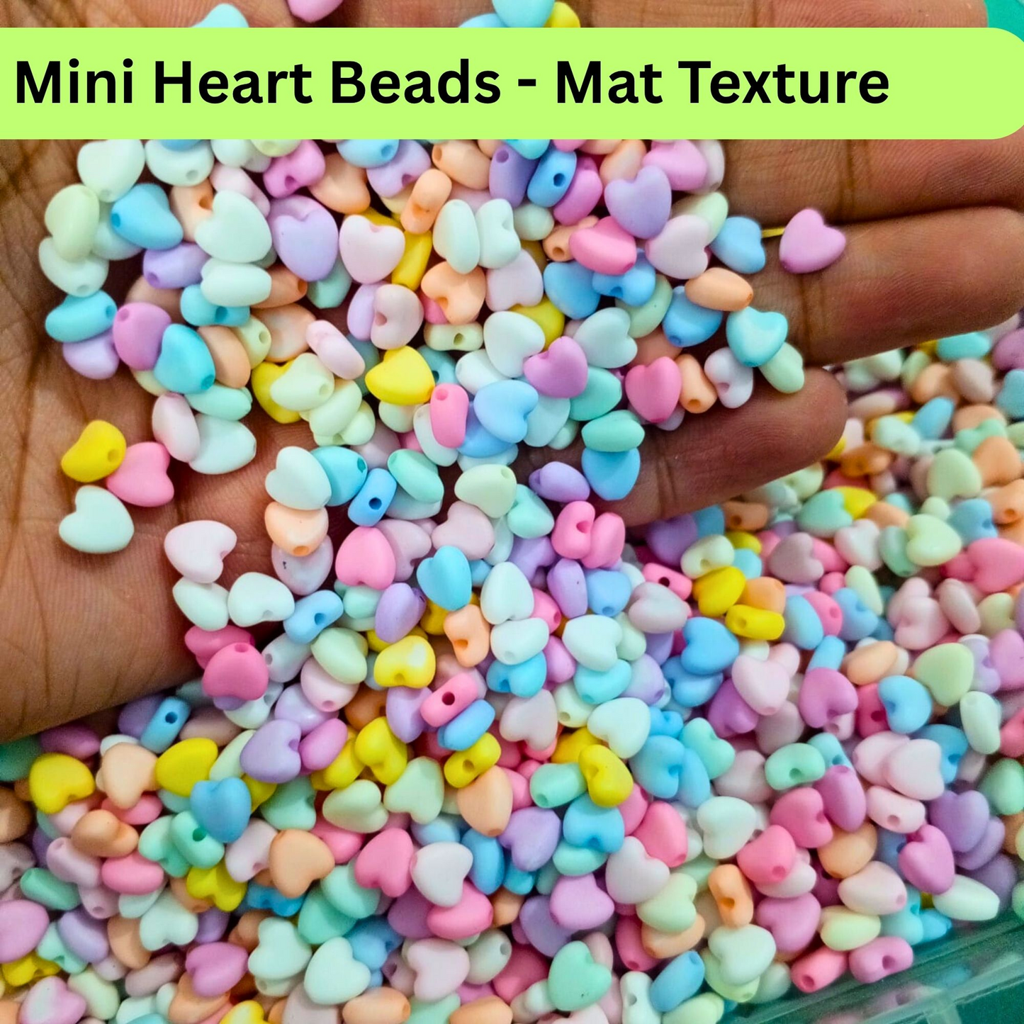 100pcs Mixed Mini Heart Beads (matte)