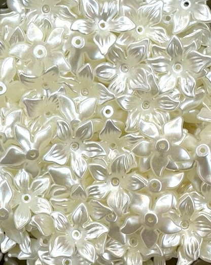 25pcs Pearl jasmine flowers (25mm) (20mm) - ABS plated - high quality acyrlic