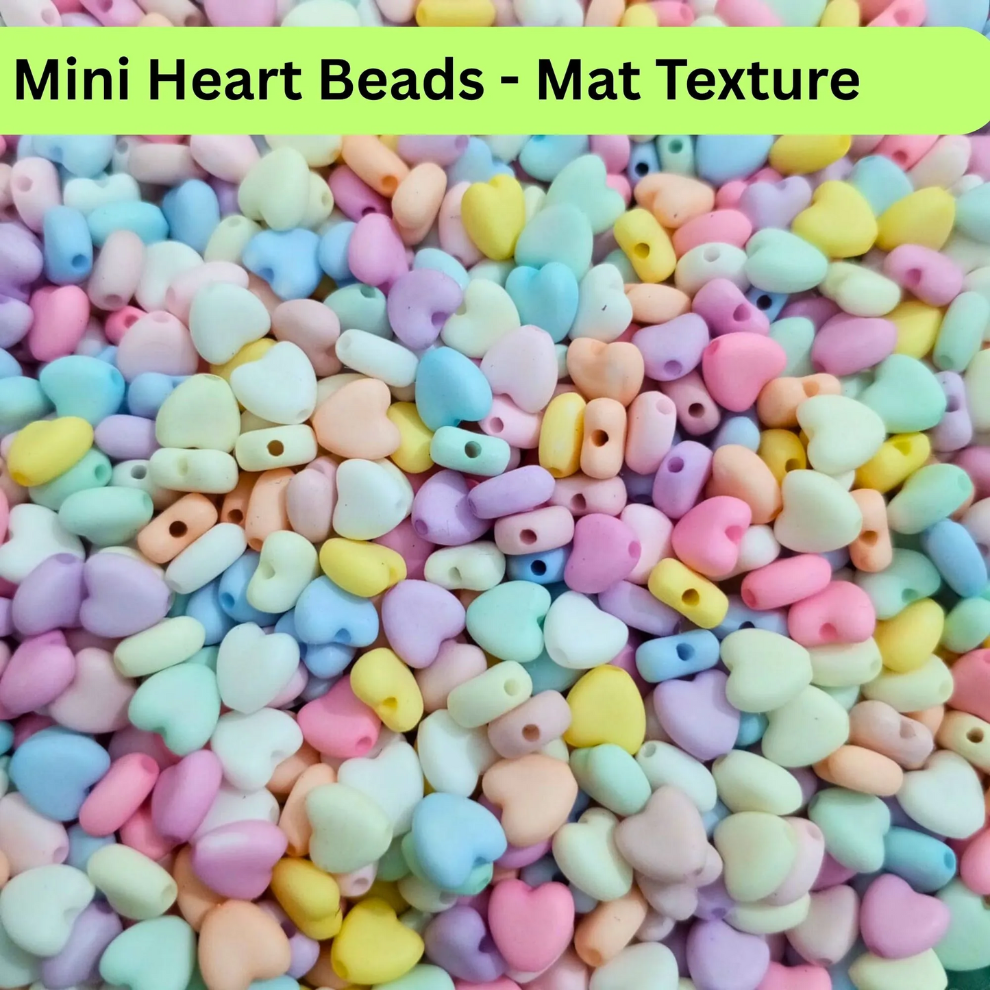 100pcs Mixed Mini Heart Beads (matte)