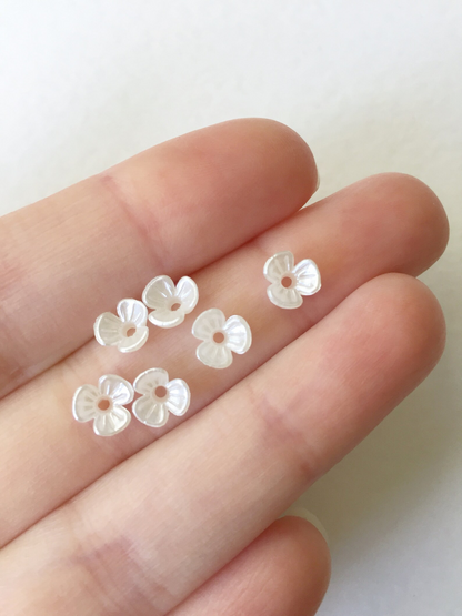 Tiny Pearlised Flower Beads, Tiara Making Flower Beads, Ivory Flower Beads, Dainty Flower Beads