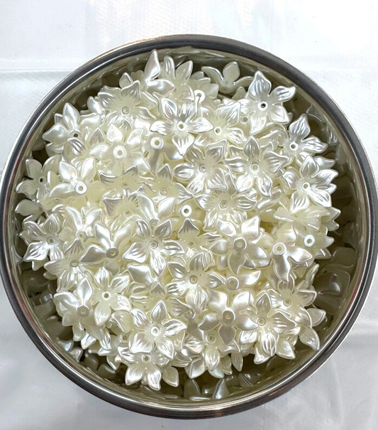 25pcs Pearl jasmine flowers (25mm) (20mm) - ABS plated - high quality acyrlic
