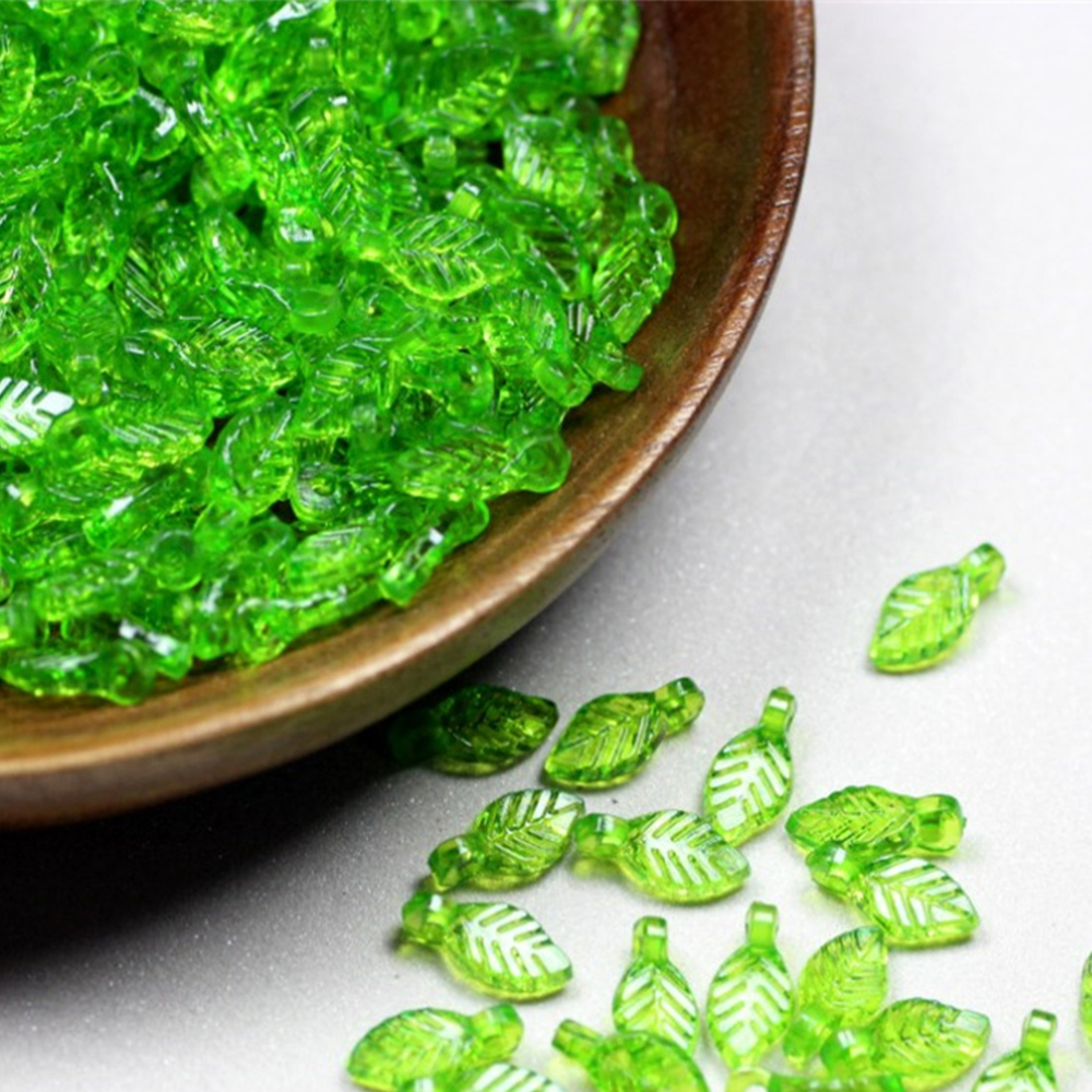 Acrylic Green Leaf Beads DIY Handmade Accessories