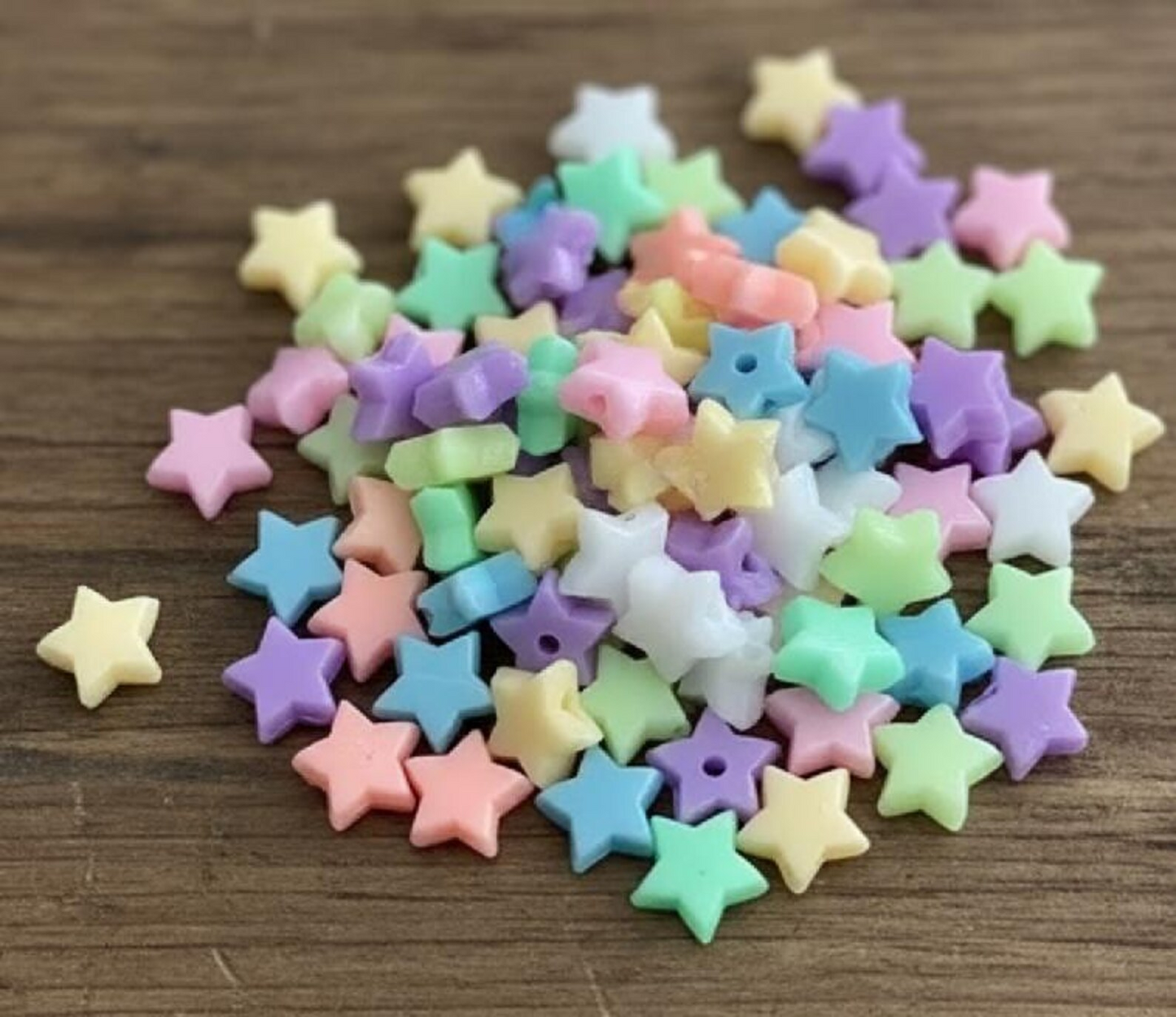 25pcs Acrylic Plastic Fairy Star Beads(matte), Multicolor Plastic Star Beads