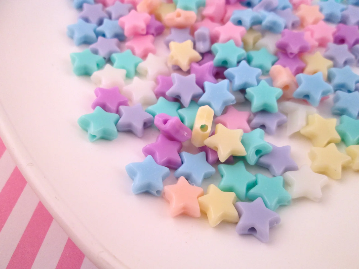 25pcs Acrylic Plastic Fairy Star Beads(matte), Multicolor Plastic Star Beads