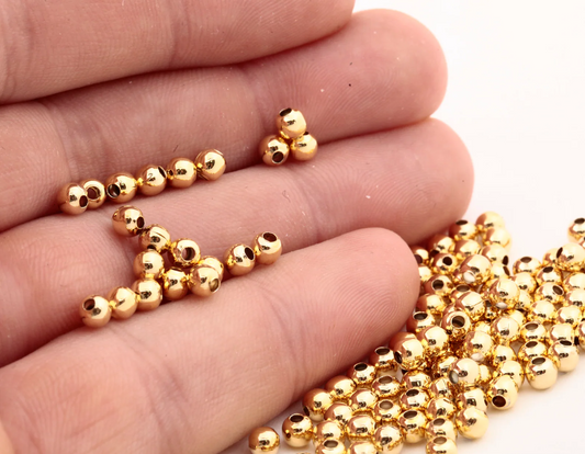 10g (4mm) Shiny Gold/silver Beads, Spacer Beads, Hollow Beads, Tiny Beads
