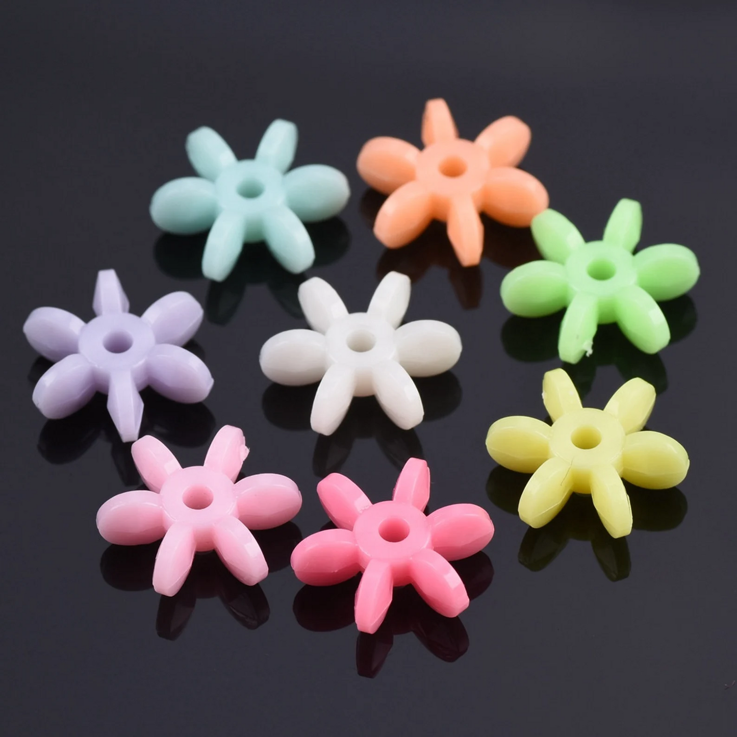 80pcs Flower Shape 12mm Opaque Acrylic Plastic Loose Beads Lot For Jewelry Making DIY Earring Pendant Crafts Findings