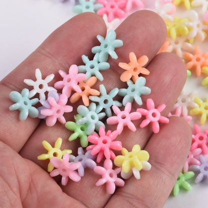 80pcs Flower Shape 12mm Opaque Acrylic Plastic Loose Beads Lot For Jewelry Making DIY Earring Pendant Crafts Findings