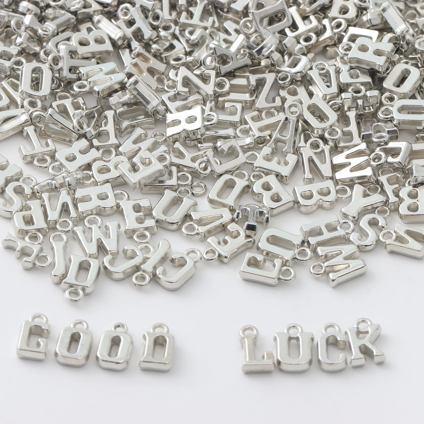 Gold Letter Charm Beads, Mixed Alphabet, DIY Jewelry
