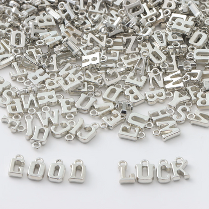 Gold Letter Charm Beads, Mixed Alphabet, DIY Jewelry