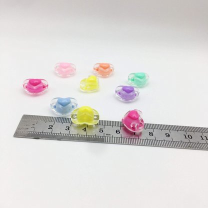 10pcs Colorful Acrylic Transparent Heart, Sugar Colored Bead DIY Hair String Phone case Chain, Used for Bead Jewelry Accessories.
