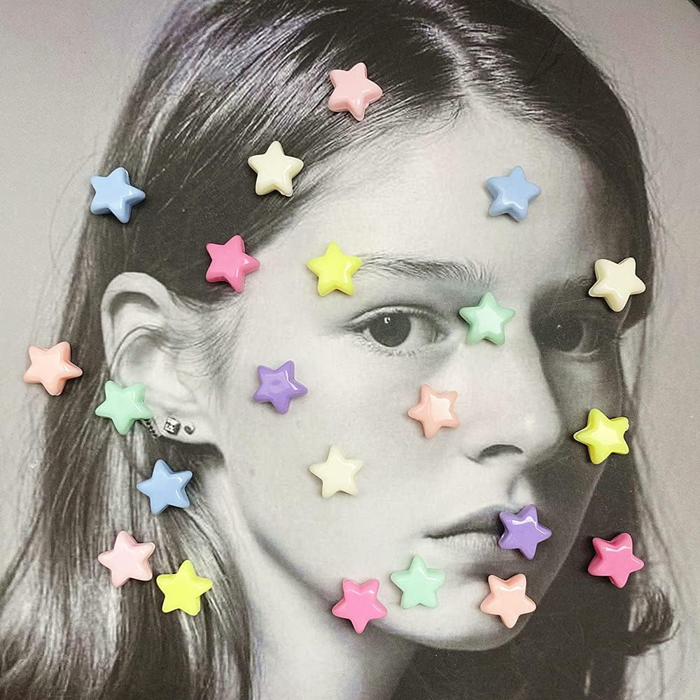 25 pcs Colorful Acrylic Star Beads Candy Color Mix Plastic Pastel Beads