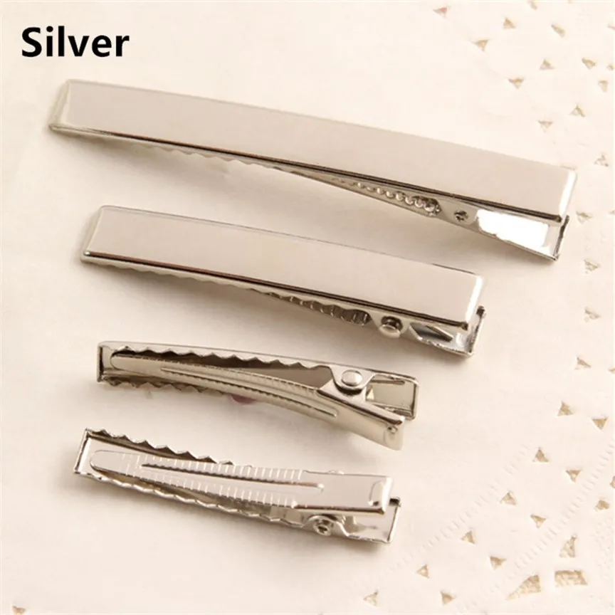 12pcs Alligator Hair Clips for Bows, Crafts - Silver Metal Barrette