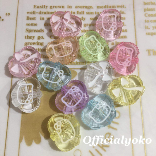 10pcs Colorful Hello Kitty Mix Random charms Beads