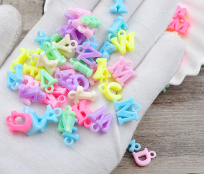 40pcs Acrylic Alphabets Charms, Multicolor Plastic Acrylic Letter Alphabet Beads