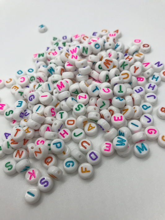 100pcs Acrylic Alphabet Beads, Name beads, A-Z Beads 7mm, Personalized jewelry
