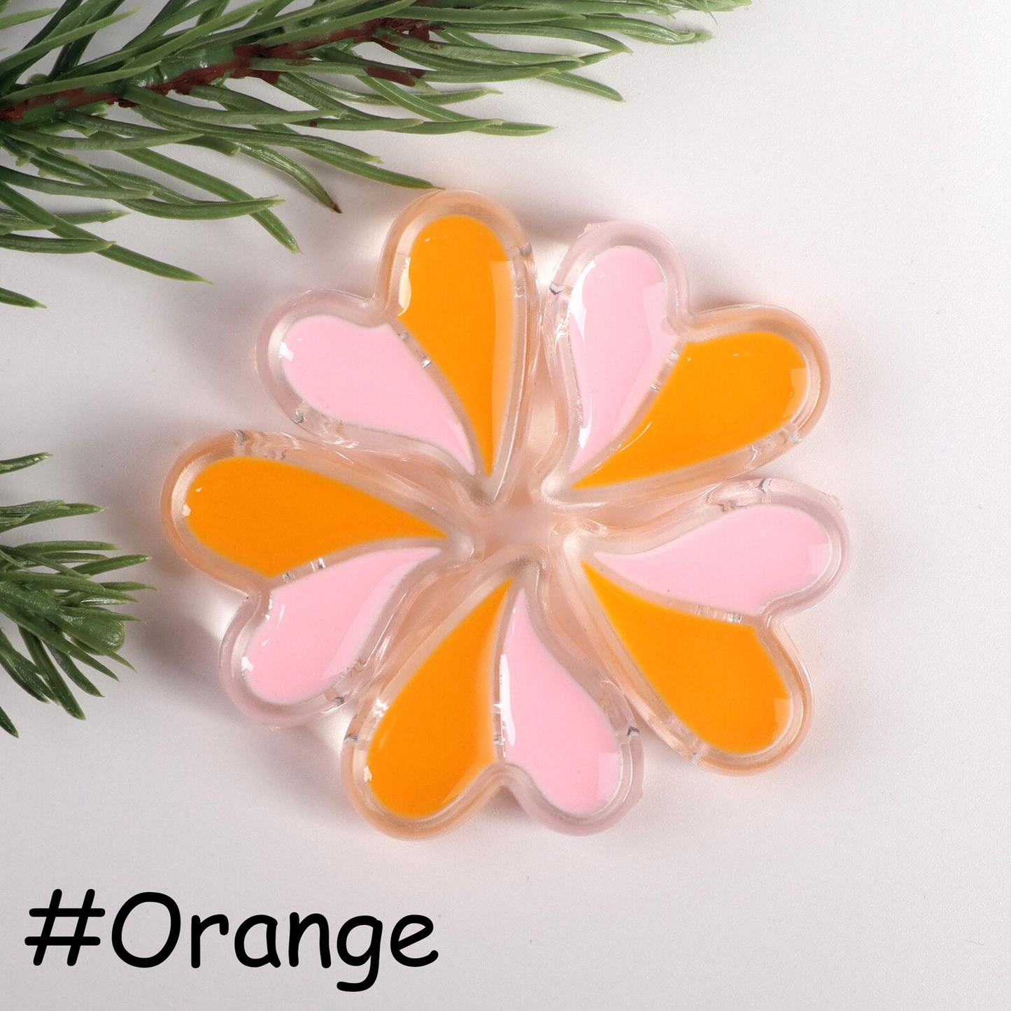 10pcs Colorful Acrylic Double color Heart Shaped beads (24mm)