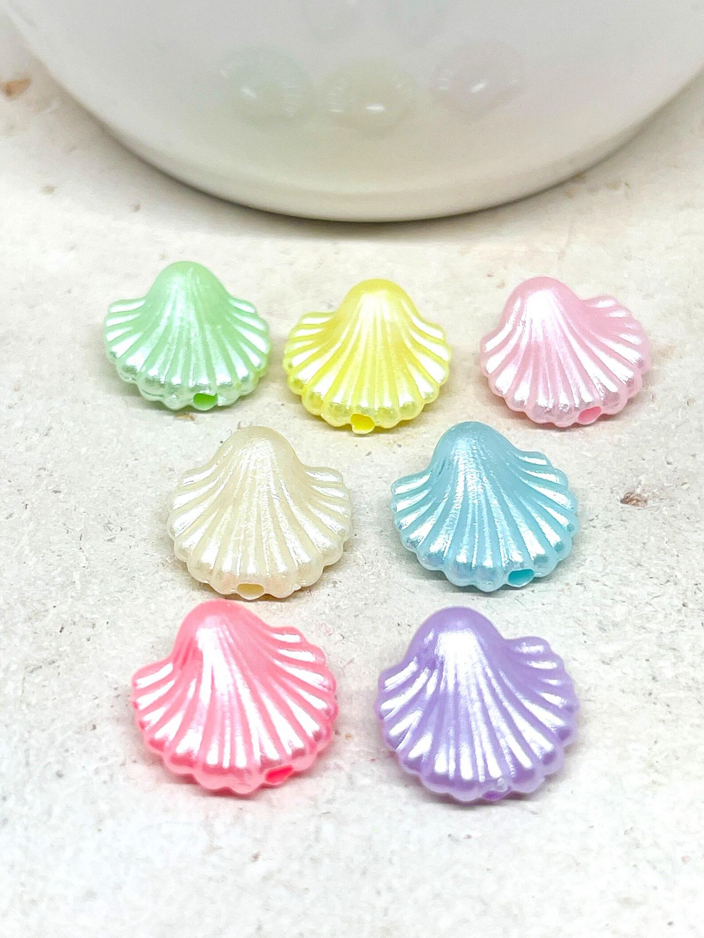 20pcs Multicolor Acrylic Shell beads, Shells Spacer Beads