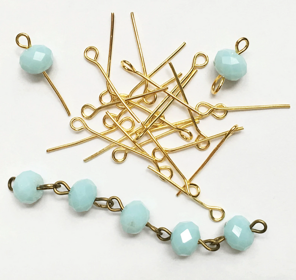 Steel eye pins 20mm (1 inch) long 21 gauge
