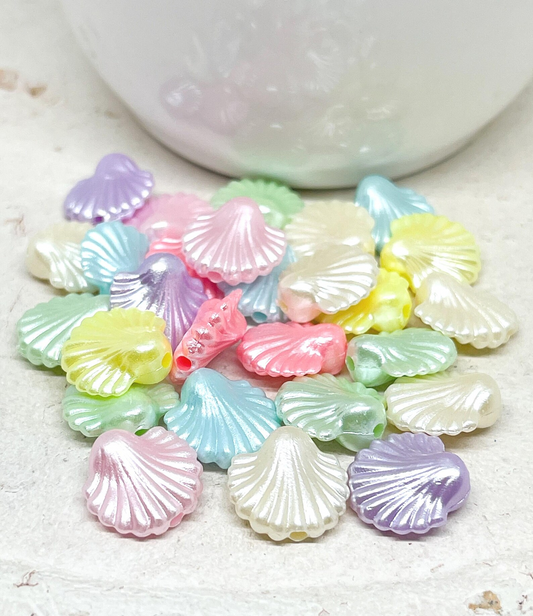 20pcs Multicolor Acrylic Shell beads, Shells Spacer Beads