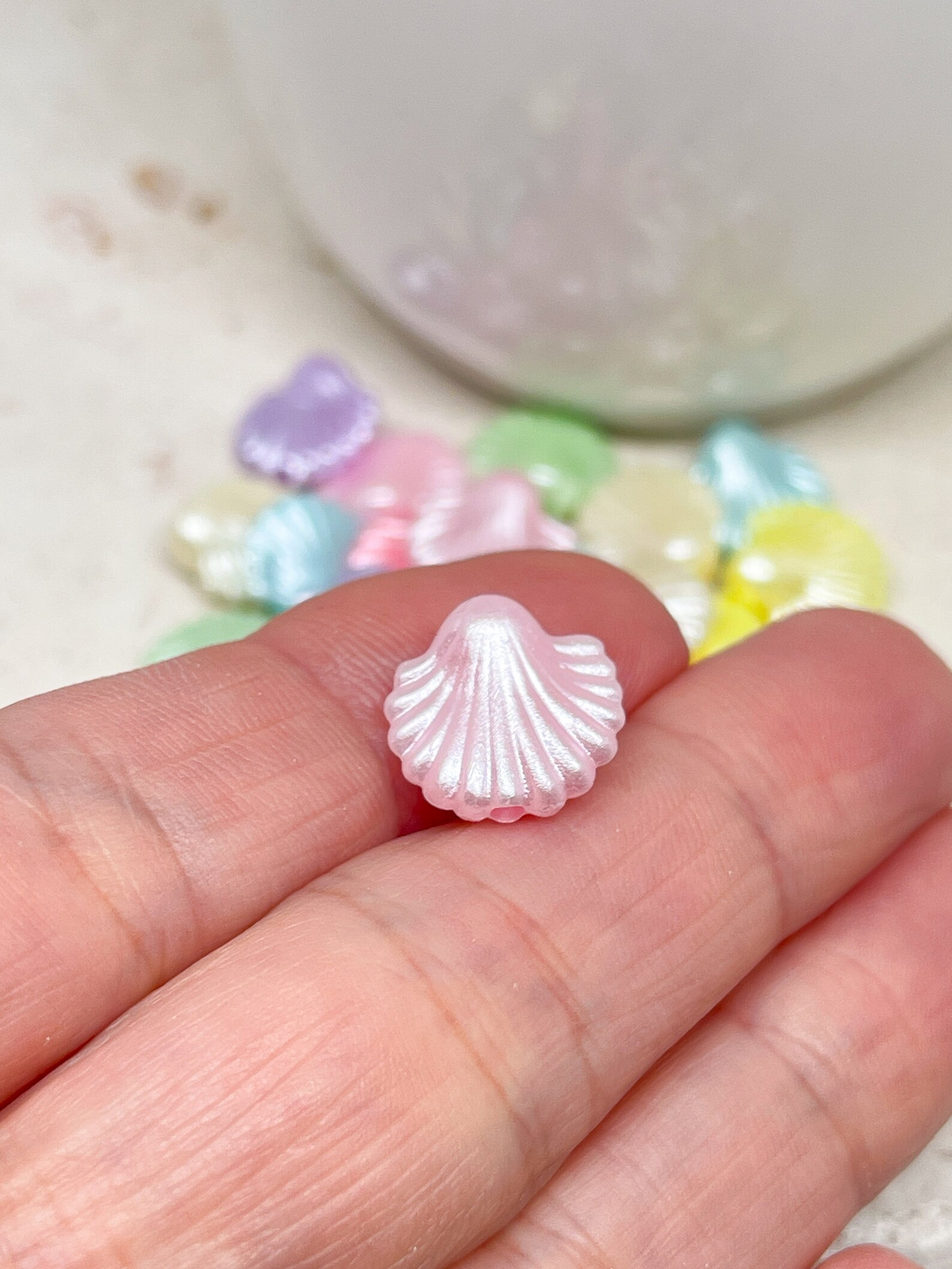 20pcs Multicolor Acrylic Shell beads, Shells Spacer Beads