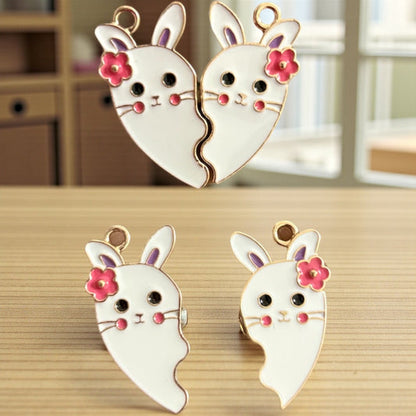 Matching Heart Bunny Charm 28x15mm