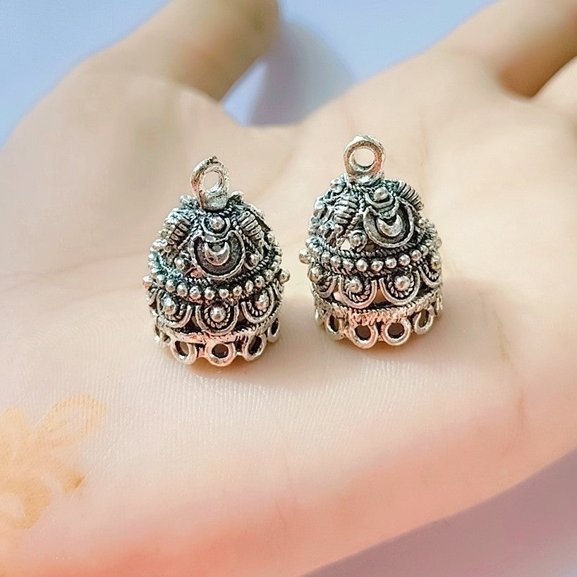 Light Weight Jhumki Earrings For Women Oxidized Silver Plated Handmade Earrings Bollywood Indian Jewelry|Small Jhumka|Party Wear Earrings