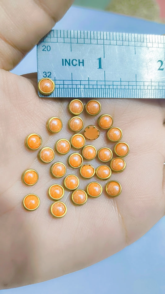 8mm Kundan stone in Flat Back Mount/Kundan Beads for decoration/embellishment