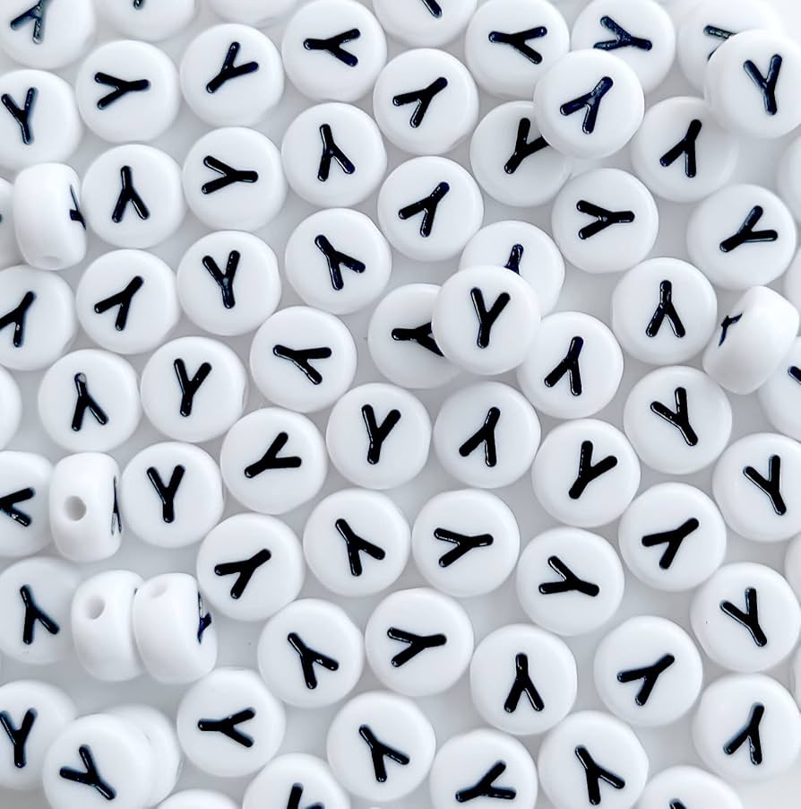 A to Z alphabet Letter Beads White Round Acrylic Alphabet Beads Vowel Letter A Beads for Jewelry Making Bracelets Necklaces Key Chains DIY 4X7mm (0Flat Round-Vowel