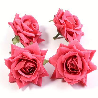 Velvet flower carrot red Priselma Beautiful Red Rose Hair Clip For Women and Girls Hair Clip
