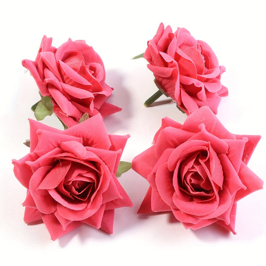 Velvet flower carrot red Priselma Beautiful Red Rose Hair Clip For Women and Girls Hair Clip