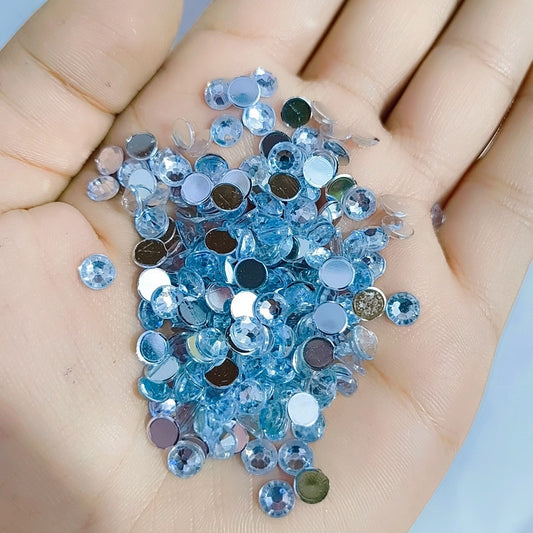 6mm Flatback Rhinestones for Crafts Bulk Clear- Crystals White Craft Gems Jewels Glass Diamonds Stone 5mm-Silver Gems for Nails Dance Costumes Clothes Shoes Tumblers DIY