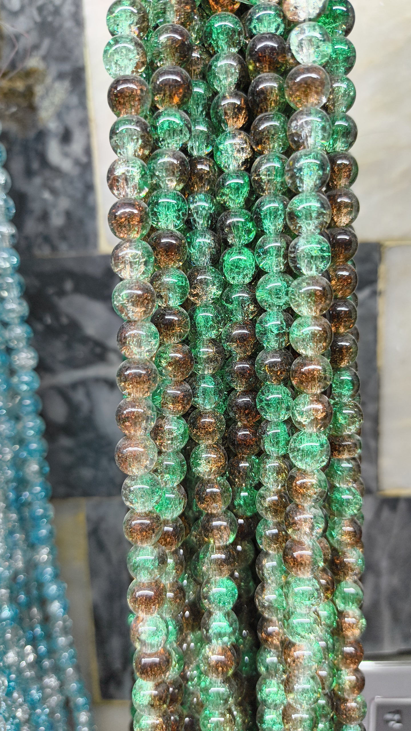 (8mm) High Quality Cracked Glass Beads (24+ Colors)